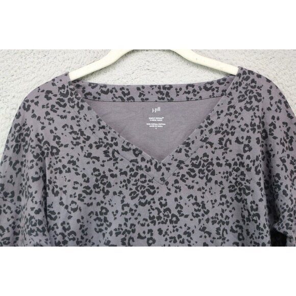 J.Jill 3/4 Sleeve V Neck Supima Tunic-Size Small-Animal Print - Picture 4 of 10